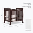 thumbnail image 3 of Dream On Me Piper 4-in-1 Convertible Mini Crib Espresso, 3 of 9