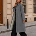 thumbnail image 5 of cocolona Womens Trench Coat Open Front Button Down Lapel Lined Overcoat LightWeight Trendy Fall Winter Solid Color Long Coat, 5 of 7