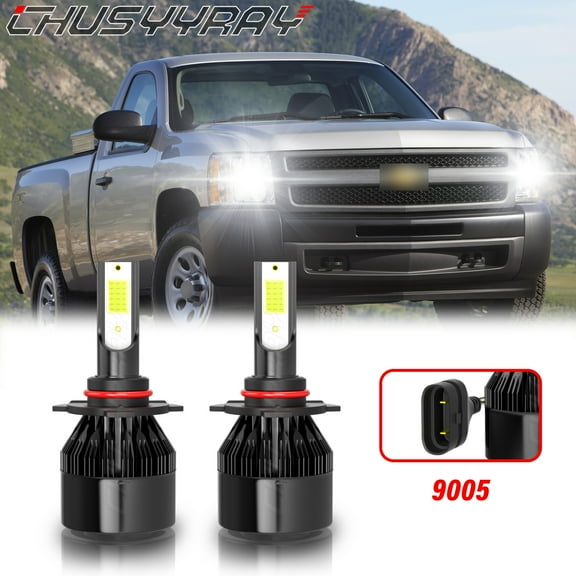 For Chevy Silverado 1500 2010 2011 2012 2013 2014 2015 9005 HB3 LED High Beam Headlight Bulbs Kit 2x