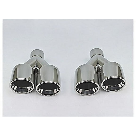 Different Trends Dual 3.5In Double Wall Stagged Roll Slant Right Ss Exhaust Tip