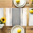 thumbnail image 4 of Table Runner Abstract Yellow Gray White Stripes Table Decoration for Kitchen Dinning Simple Style Table Decoration for Indoor Outdoor Party Wedding Decor 13x72inch, 4 of 7