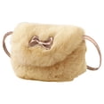 thumbnail image 1 of Mini bolsos de hombro peludos con nudo de lazo encantador para niños y niñas, bolsos cruzados, 1 of 6