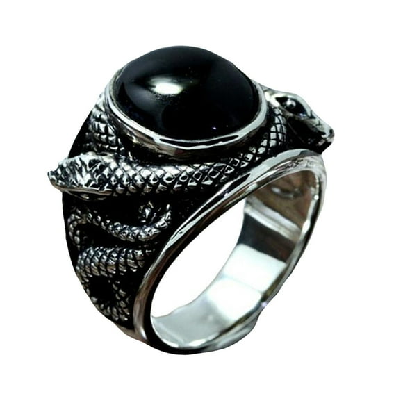 Black Creative Snake Ring Animal Exquisite Finger Ring Fashion Finger Jewelry