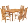 thumbnail image 5 of 7 Piece Teak Wood Balero 55" Outdoor Patio Bistro Dining Set with 2 Arm Chairs and 4 Side Chairs, 5 of 5