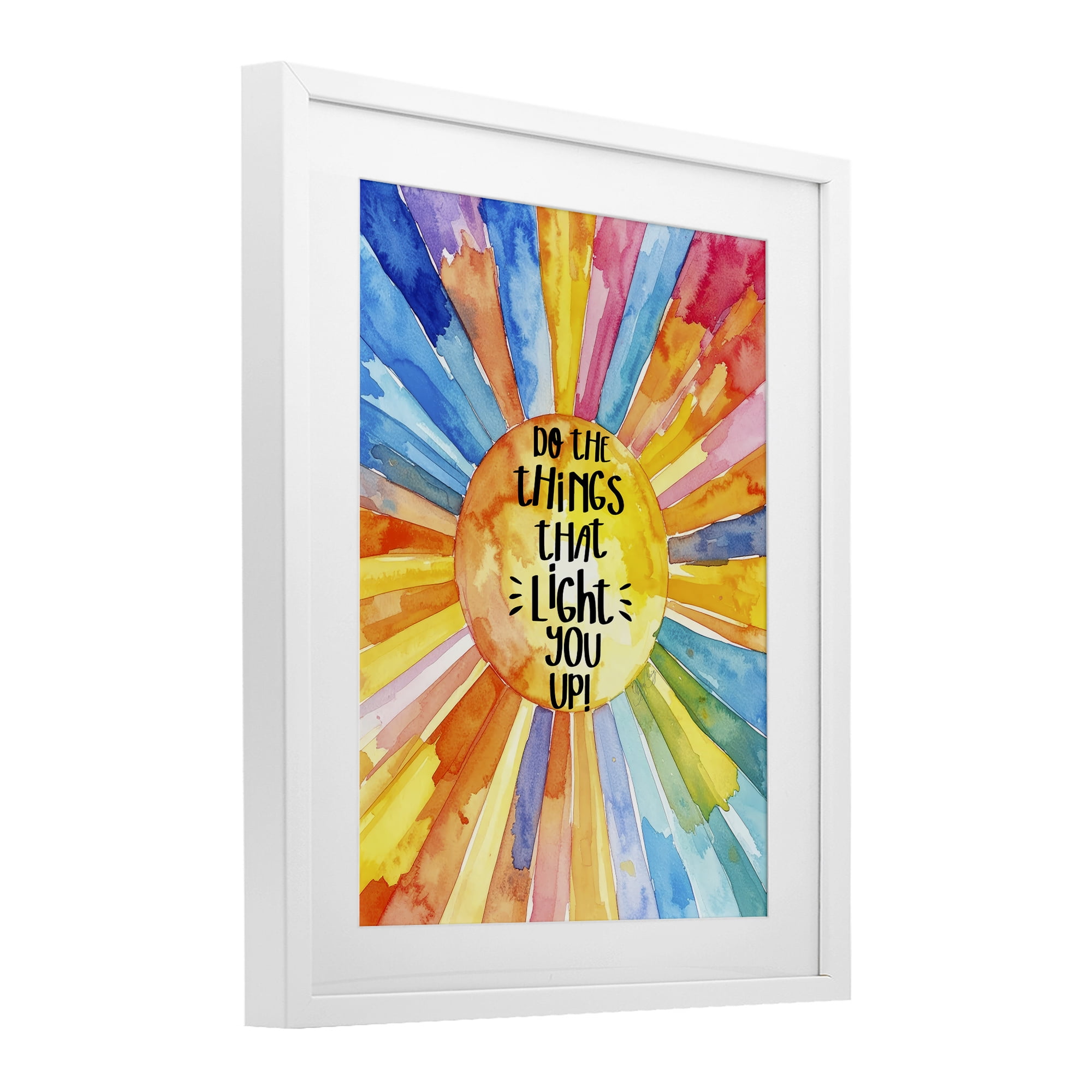 Stupell Industries Things That Light You Up White Framed Print Under Glass, design by Shelly Craig