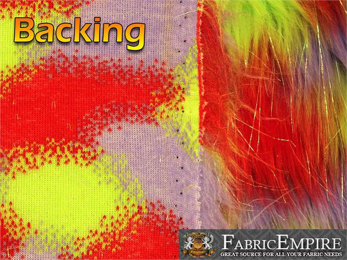 Faux Fur Fabric Long Pile Rainbow SPARKLING Tinsel LIME RED LAVENDER/ 60" Wide / Sold by the yard