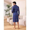 thumbnail image 2 of Men's Plaid Long Sleeve Homewear Robe, 2 of 5