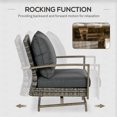 thumbnail image 3 of Outsunny 4pc Patio Furniture Set, Rattan Rockers, Loveseat, Table, Charcoal, 3 of 9
