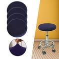 thumbnail image 4 of 2 Pieces Barstool Covers Round Elastic Chair Covers Seat dark blue, 4 of 8