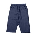thumbnail image 6 of YMNXA Kids Boys Girls Capri Pants Drawstring Elastic Waist Solid Color Lightweight Loose Fit Stretchy Trousers For Casual Daily Wear,Navy,4-5 Years, 6 of 7