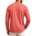 thumbnail image 4 of Garbnen S-4XL Mens Long Sleeve Shirts Crew Neck Raglan Shirt Casual Basic Relaxed Fit Workout Fall Winter Men's Big and Tall Shirts Red L, 4 of 7