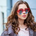 thumbnail image 3 of 8 pares de gafas de sol con forma de corazón, modernas y transparentes, de color caramelo, para regalos de fiesta, 3 of 5