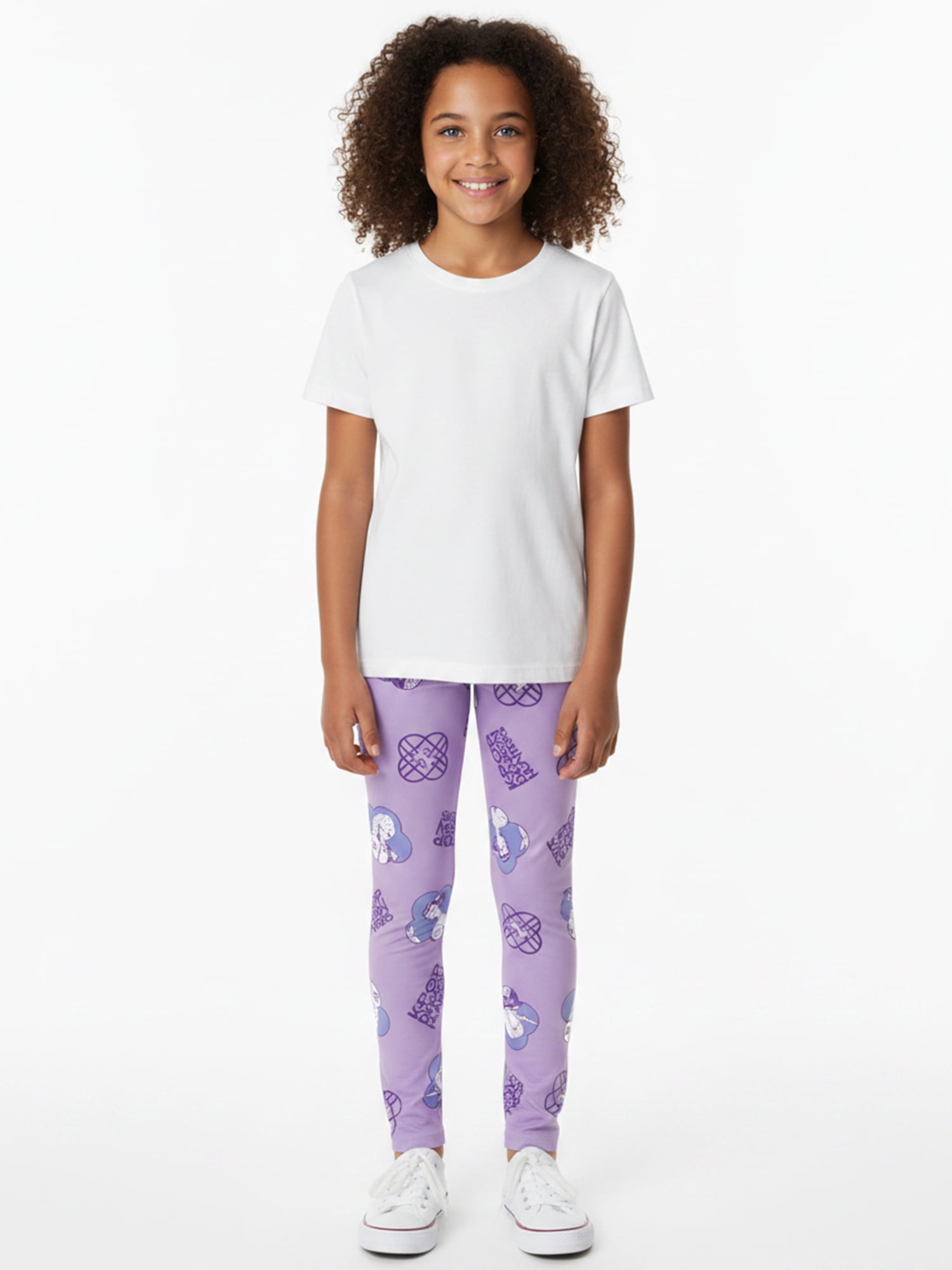KPop Demon Hunters Girls' Huntrix Icon Graphic Leggings, Sizes 4-16