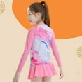 thumbnail image 5 of BULLPIANO Girls Two Piece Swimsuit Long Sleeve Rash Guard Sets with Skirt Sun Protection UV 50+ for 8-14 Years, 5 of 9