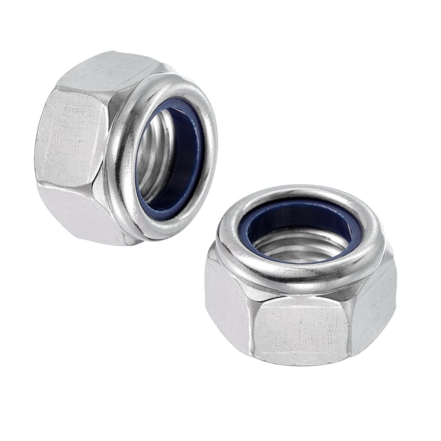 2 Pcs Écrous de Verrouillage M18x2.5mm, Insert en Nylon Inoxydable 316 Autobloquant