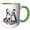 Green/White, variant on 3drose, Cute Image of Watercolor Christmas Penguins and Gifts, 15oz Two-tone Blue Mug