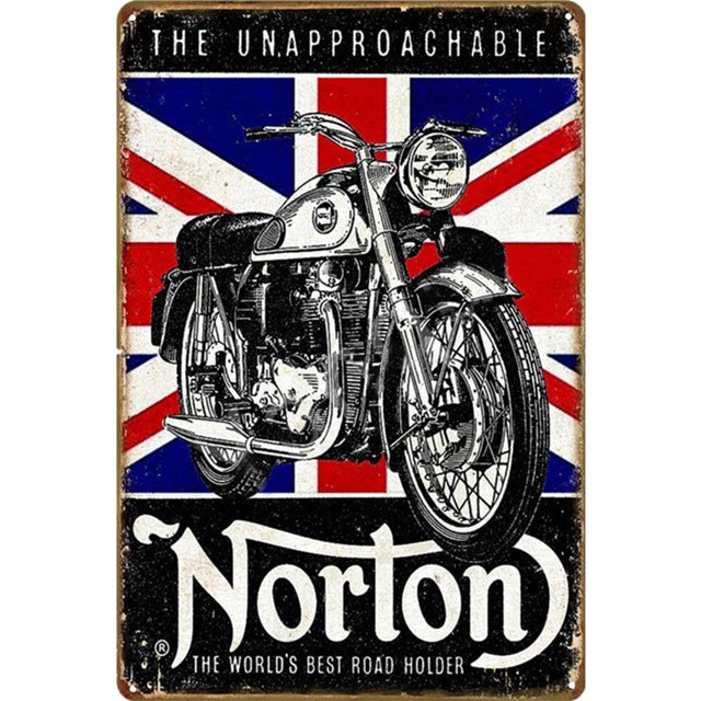 Letrero Hojalata Metal Placa Retro S Motocicleta Vintage Club 20x30cm