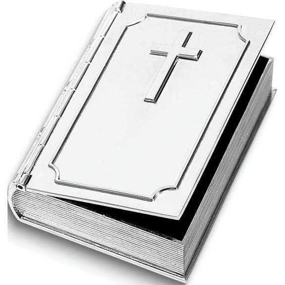 Fashion Nickel-Plated Book Box With Hinged Cross Cover Made In China gm9025