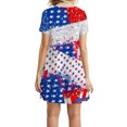 thumbnail image 4 of Birdeem Robe d'Été à Imprimé pour Femme, Fête de l'Indépendance, Décontractée, à Blocs de Couleur, à Manches Courtes, à Col Rond, 4 of 10