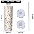 thumbnail image 3 of Pioneer Flower Floral Print Pattern 20oz Skinny Tumbler with Straw & Lid, Double Wall Vacuum Insulated Cup, Leak-Proof, Cup Holder Friendly, Hot 6H Cold 12H, 3 of 6