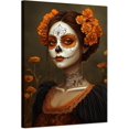 thumbnail image 1 of Mujer con Maquillaje Catrina y Corona de Flores, Arte del Día de los Muertos Mexicano, Cuadro en Lienzo para Decoración Interior, 1 of 8