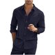 thumbnail image 2 of Blusa y camisa de manga larga con cuello vuelto para hombre, estilo informal, color liso, con solapa, bolsillo y botones, de poliéster., 2 of 8
