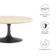 thumbnail image 5 of Modway Lippa 36" Round Modern Wood Coffee Table in Brown and Black, 5 of 8