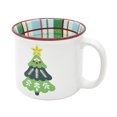 thumbnail image 4 of Holiday Time Stoneware Green Christmas Tree Red Rim Plaid Mug, 15 oz, Festive Drinkware, 1 Count, 4 of 6