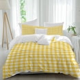 thumbnail image 2 of Yellow Bedding 3 Piece Duvet Cover Set Full Size, Country French Rustic Buffalo Plaid Modern Art Soft Microfiber Comforter Cover with Zipper Closure & Pillowcases, Wrinkle & FadeResistant Quilt Cover, 2 of 9