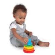 Baby Einstein Stack & Teethe Multi-Textured Easy-to-Grasp 5 -Piece Teether Toy Set، Ages 3 Months +