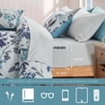thumbnail image 4 of Regency Heights Queen Size Comforter Set with Sheets, 9-Piece Floral Print Bed in a Bag Queen, Blue Bedding Comforter Set with Bed Sheets and Side Pocket, 4 of 10