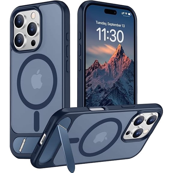 Eryueer Magnetic Compatible with iPhone 16 Pro Case, [Built-in Invisible Kickstand][Compatible with MagSafe] [Military Grade Shockproof] Slim Translucent Matte Phone Case for iPhone 16 Pro 6.3"