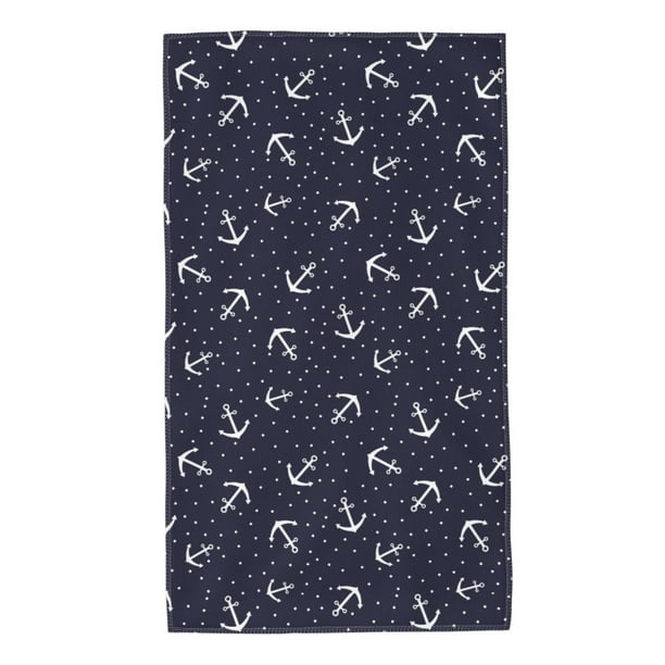 Balery Anchor Toalla de Microfibra Premium con Estampado – 27.5x16 pulgadas, Alta Absorción, Suave y Aterciopelada, Secado Rápido