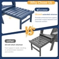 thumbnail image 4 of Folding Adirondack Chair with Ottoman, Adjustable Backrest Plastic HDPE Adirondack Chairs w/4 in 1 Cup Holder Tray, Navy Blue, 4 of 10