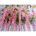 thumbnail image 4 of Sinhoon 12 Pack 1 Piece 3.6 Feet Artificial Fake Wisteria Vine Ratta Hanging Garland Silk Flowers String Home Party Wedding Decor(Pink), 4 of 6