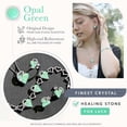 thumbnail image 4 of Leafael Infinity Love Heart Link Bracelets, Crystal Bracelet for Women, Silver Tone Jewelry Gifts for Her, Healing Stone for Luck, Opal Green, 7-inch Chain and 2-inch Extender, 4 of 6
