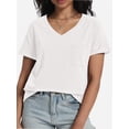 thumbnail image 4 of Womens T Shirts V-Neck Short Sleeve Summer Tops Casual Basic Tees Trendy, 4 of 5