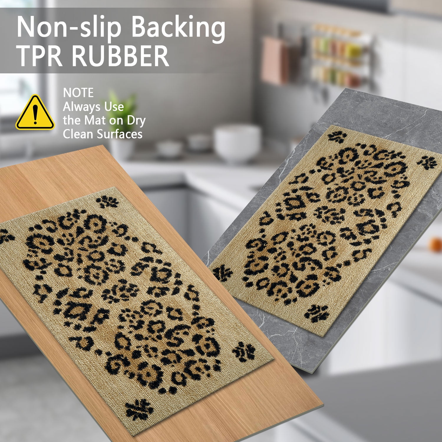 3 Piece Kitchen Rug Set, Non-Slip And Washable, Soft And Comfortable, Suitable For Sinks, Floors, Entrances, Hallways and Bathrooms
