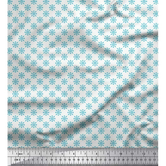 Soimoi Cotton Jersey Fabric Geometric Small Motif Shirting Fabric Prints by Yard 58 Inch Wide
