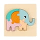 thumbnail image 1 of Rompecabezas de madera con animales para niños y niñas. Aprendizaje Montessori. Elefante, 1 of 6