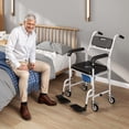 thumbnail image 2 of HOMCOM Chaise de Douche avec Roues, Fauteuil de Chevet pour Aînés, 2 of 10