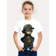 thumbnail image 1 of Cool Monkey 3D Print Tee Tops, Boy's Round Neck Casual Short Sleeve Comfortable Soft Versatile T-shirt, 1 of 5