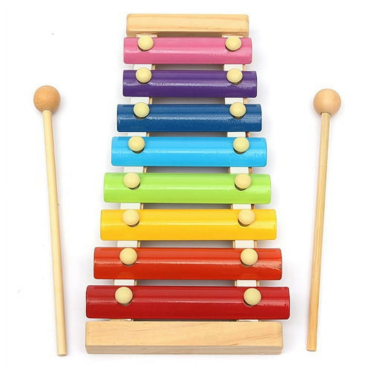 Visland Wooden 8 Tones Multicolor Xylophone Wood Musical Instrument Toys for Baby Kids