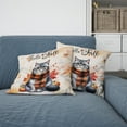 thumbnail image 2 of Hello Fall British Shorthair Scarf Welcome Autumn with Leaves Pumpkins Pillow Cushion Double Sided Cat Lover Kitten Owner Gifts Throw Pillow - 00011, 2 of 4