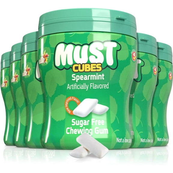 Elite Must Spearmint Sugar Free Chewing Gum, 2.3oz (6 Pack)