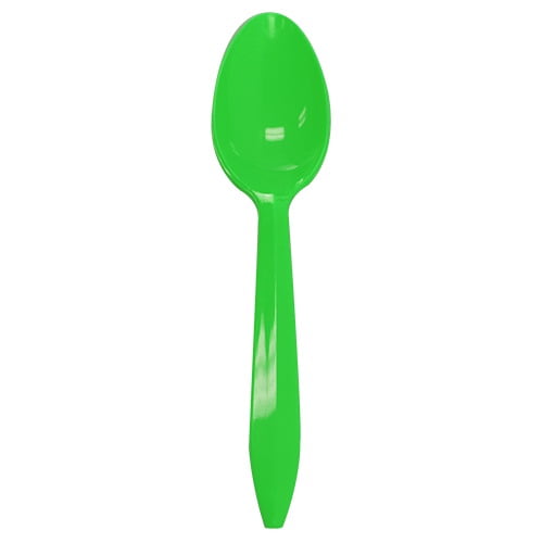 Lollicup Karat Medium Weight, Green Polypropylene Teaspoon | 1000/Case