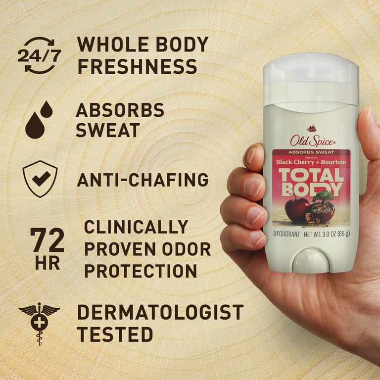 Old Spice Whole Body Deodorant Stick Black Cherry Bourbon Scent 3