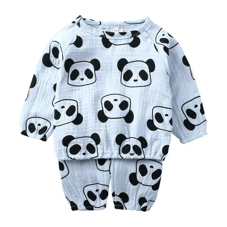 

Infant Baby Boys and Girls Christmas Long Sleeve Sleepwear Outfits Cute Cartoon Print Round Neck Pajamas Children s Casual Loose Home Wear