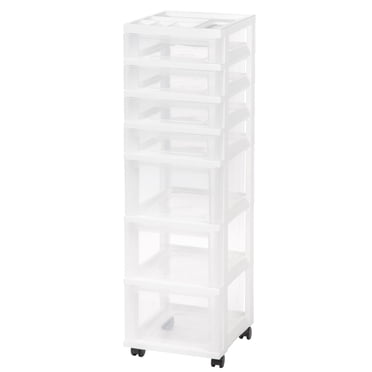 IRIS USA 3 Drawer Rolling Storage Cart with Organizer Top, Black