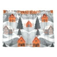 thumbnail image 7 of Yayeee Kitchen Curtains Tier Pair Light Filtering 27"x36" Rod Pocket Short Cafe Window Panel, Gray Snow Houses, 7 of 7